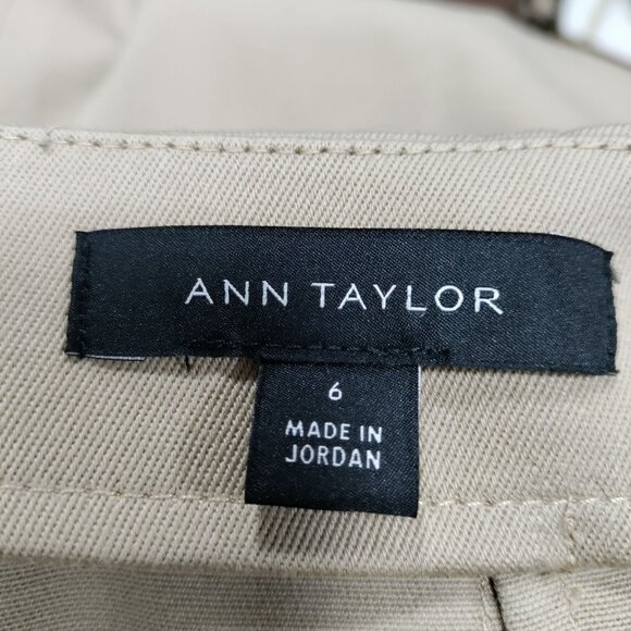 Ann Taylor Prairie Equestrian Modesty Button-Front Wrap Pencil Skirt, Tan Size 6 - Picture 9 of 13